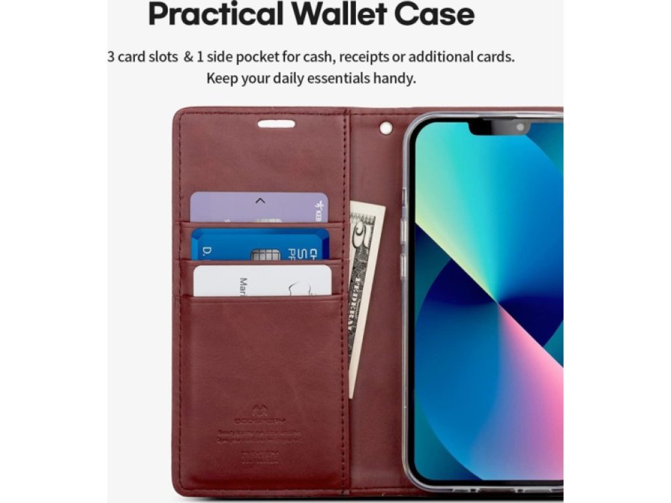 Ochranné pouzdro pro iPhone 13 - Mercury, Bluemoon Diary Wine