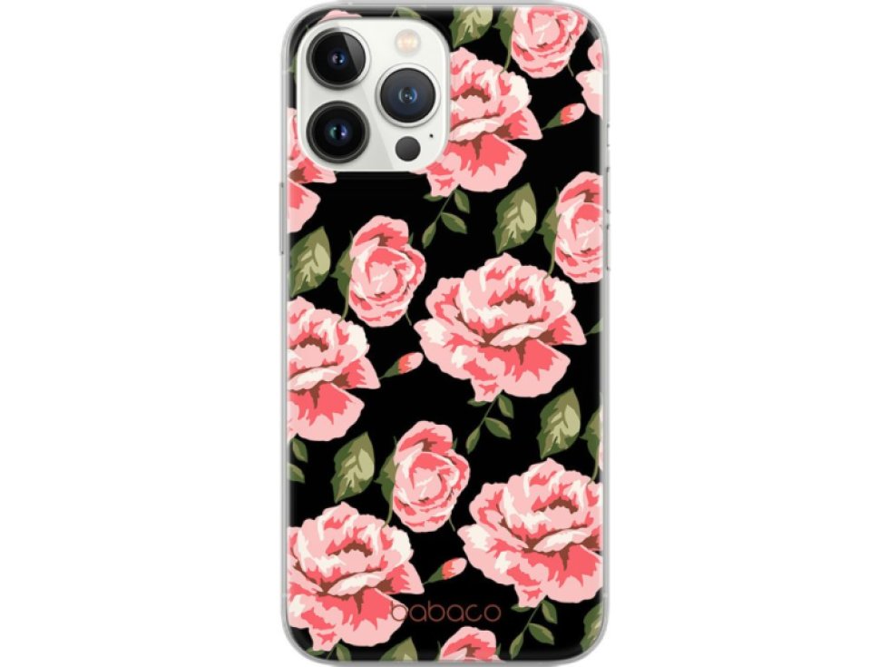 Ochranný kryt na iPhone 15 PLUS - Babaco, Flowers 013 Black BPCFLOW7713