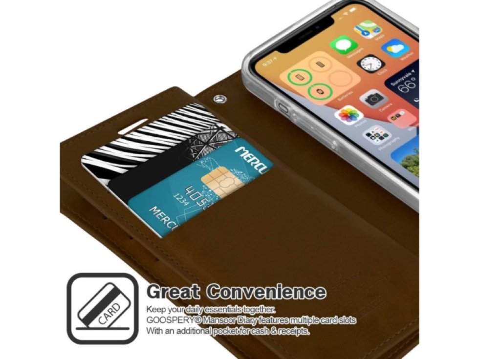 Knížkové pouzdro na iPhone 12 mini - Mercury, Mansoor Diary Brown