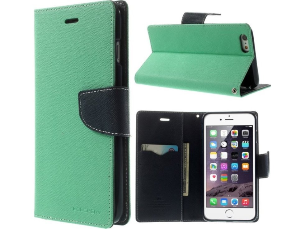 Pouzdro / kryt pro Apple iPhone 6 Plus / 6S Plus - Mercury, Fancy Diary MINT/NAVY