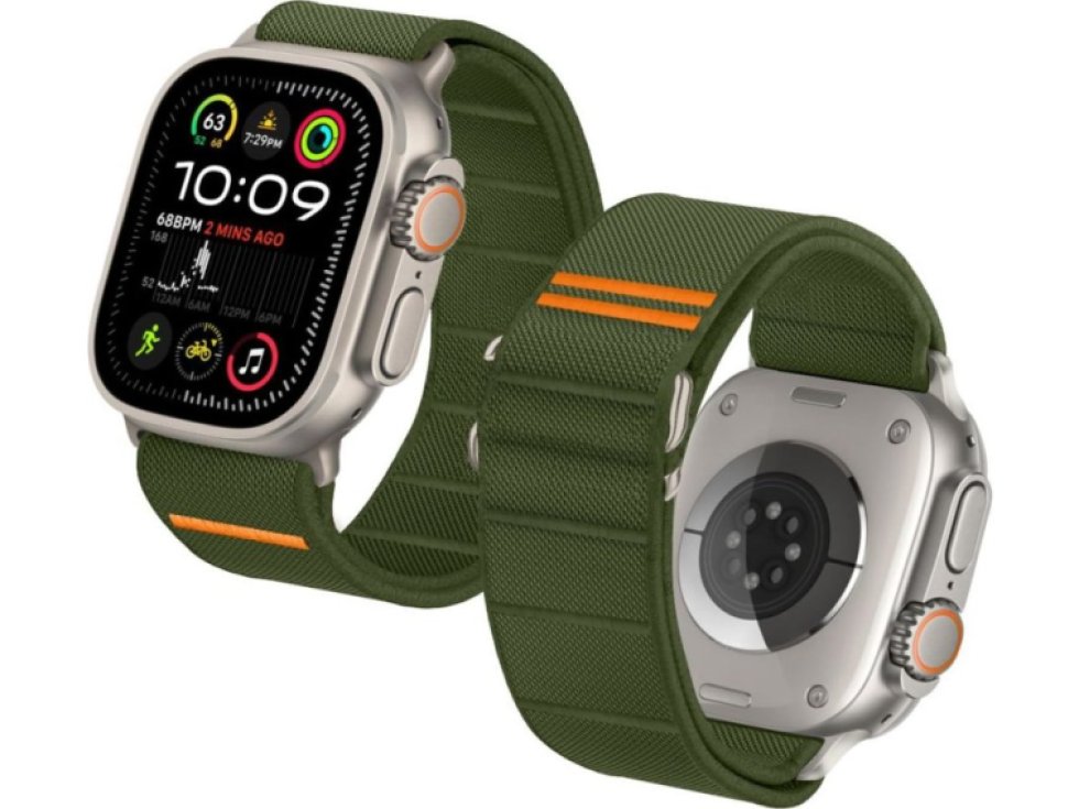 Řemínek na Apple Watch 44mm / 45mm / 46mm / 49mm - Tech-Protect, Nylon Slip Khaki