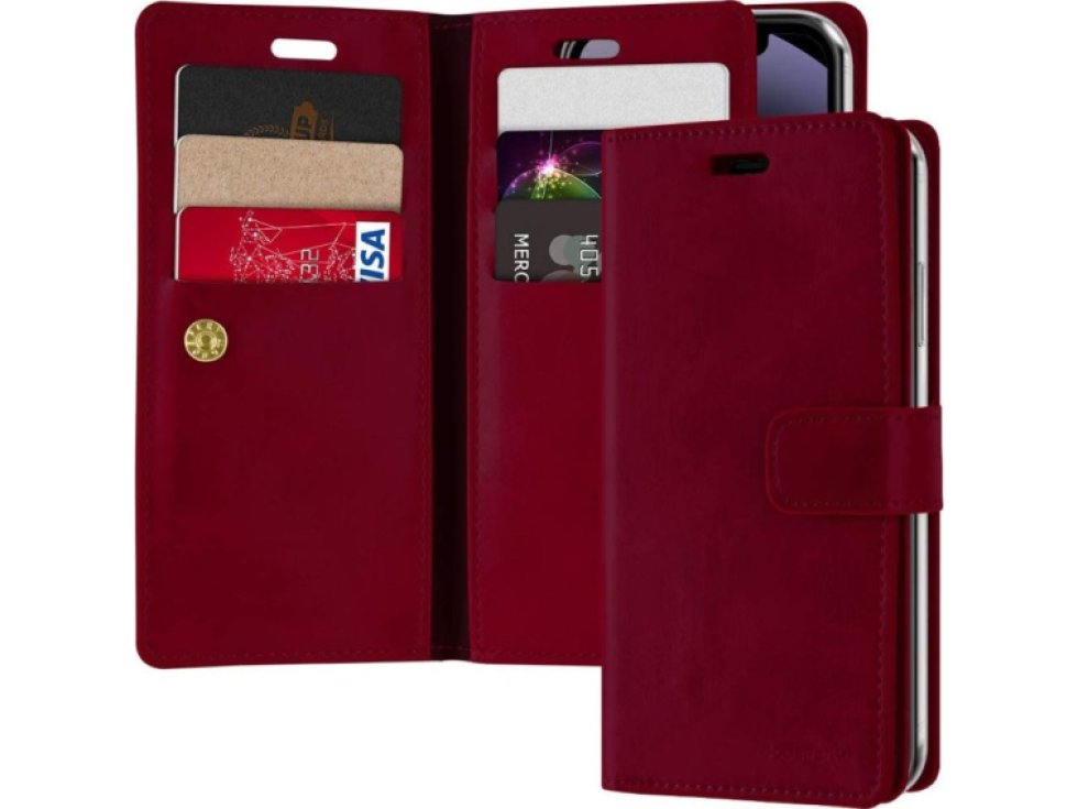 Knížkové pouzdro na iPhone 12 / 12 Pro - Mercury, Mansoor Diary Wine