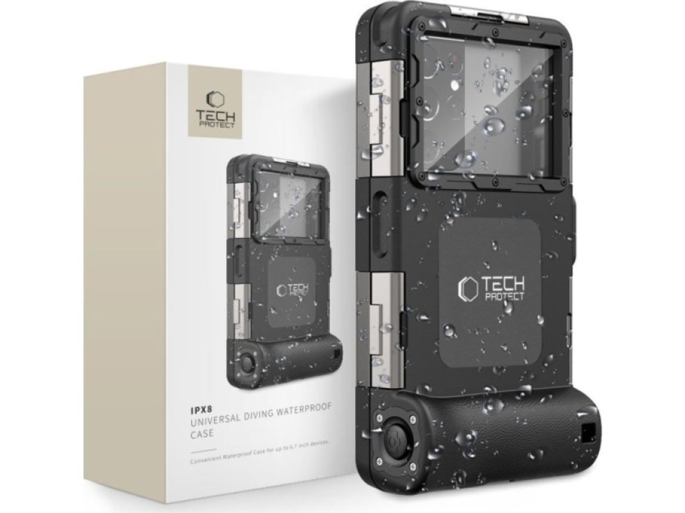 Univerzální voděodolné pouzdro - Tech-Protect, IPX8 Diving Waterproof Case Black