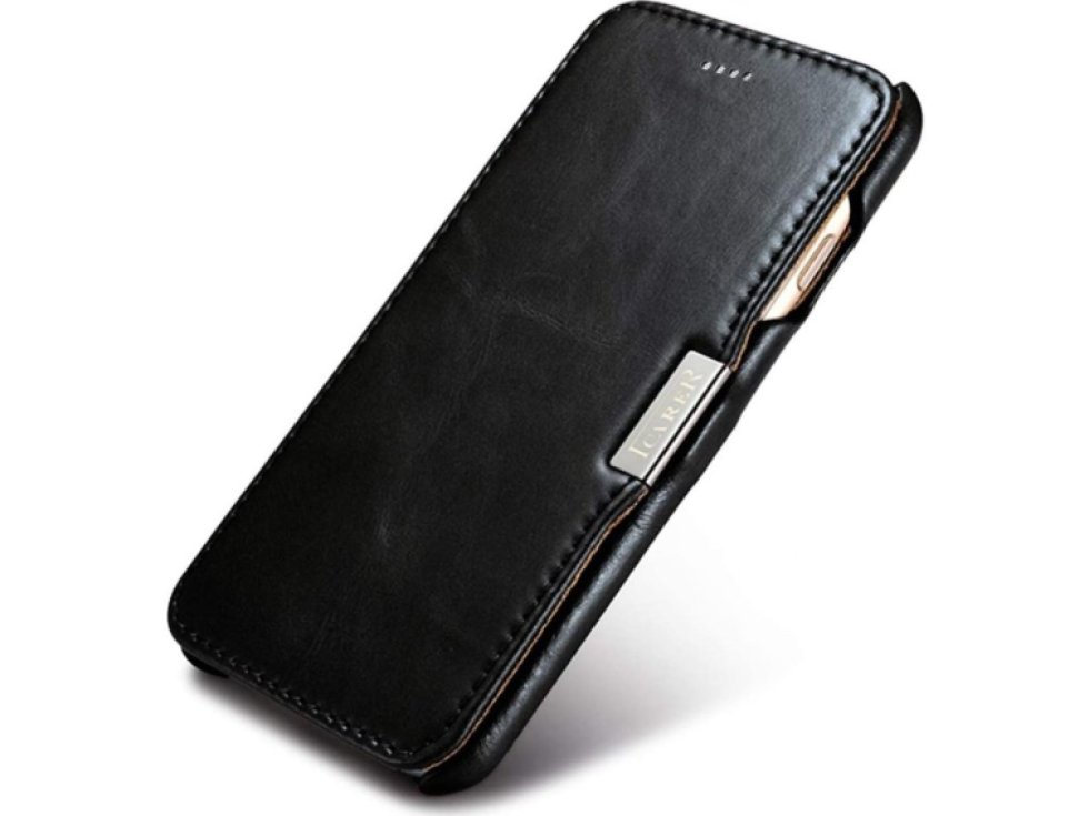 Knížkové pouzdro pro iPhone 7 / 8 / SE (2020/2022) - iCarer, Vintage Black 01.03.RI702-BK