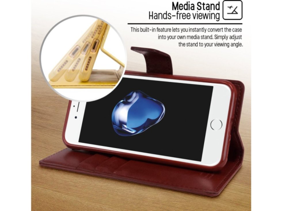 Pouzdro / kryt pro iPhone 7 Plus / 8 Plus - Mercury, Bluemoon Diary Wine