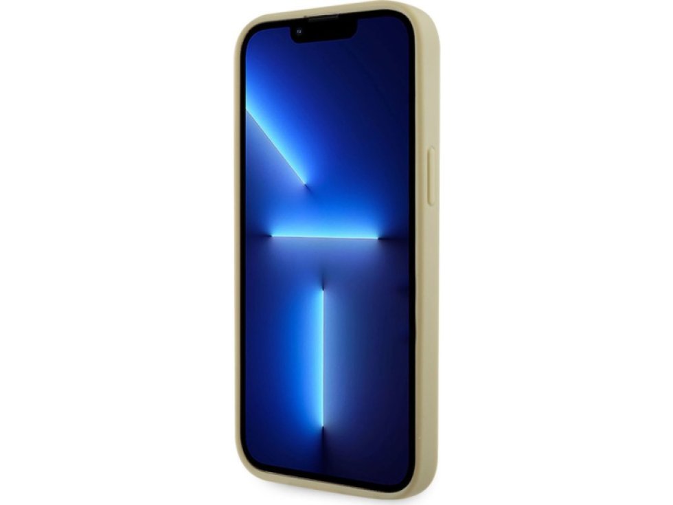 Ochranný kryt pro iPhone 14 Pro MAX - Guess, Rhinestones Triangle Metal Logo Gold GUHCP14XHDGTPD