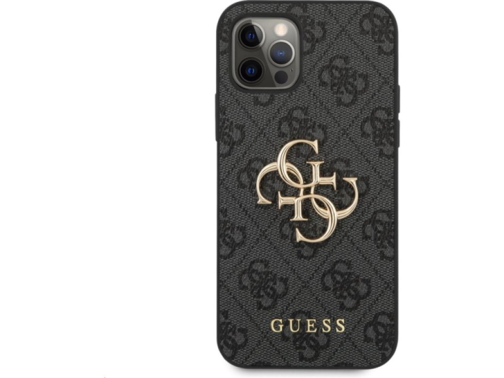 Ochranný kryt pro iPhone 12 / 12 Pro - Guess, 4G Logo Back Gray GUHCP12M4GMGGR