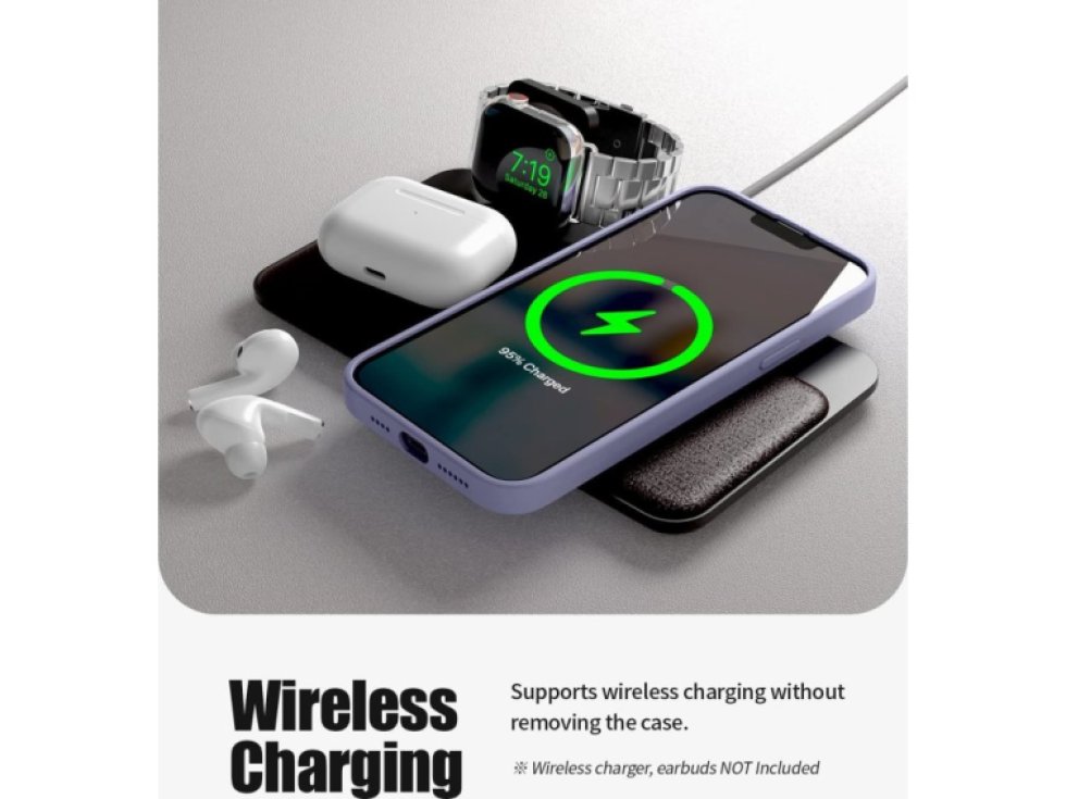 Ochranný kryt pro iPhone 14 PLUS - Mercury, Silicone Lavender Gray