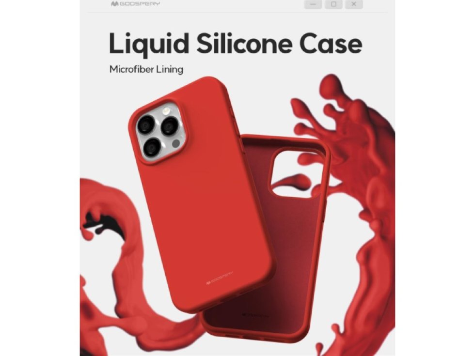 Ochranný kryt na iPhone 15 Pro MAX - Mercury, Silicone Red