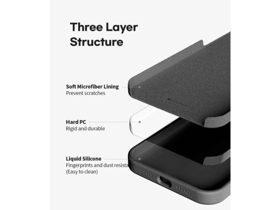 Ochranný kryt pro iPhone 13 - Mercury, Silicone Black