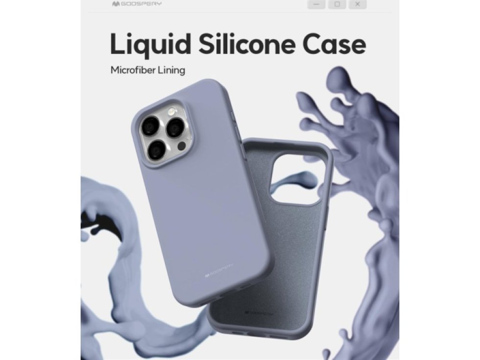 Ochranný kryt na iPhone 15 Pro - Mercury, Silicone Lavender Gray