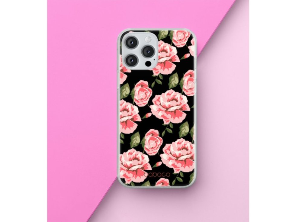 Ochranný kryt pro iPhone 12 Pro MAX - Babaco, Flowers 013 Black BPCFLOW7529