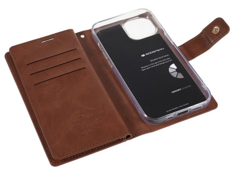 Ochranné pouzdro na iPhone 15 - Mercury, Mansoor Diary Brown