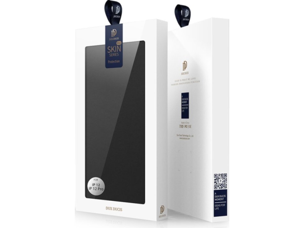 Knížkové pouzdro na iPhone 12 / 12 Pro - DuxDucis, SkinPro Black
