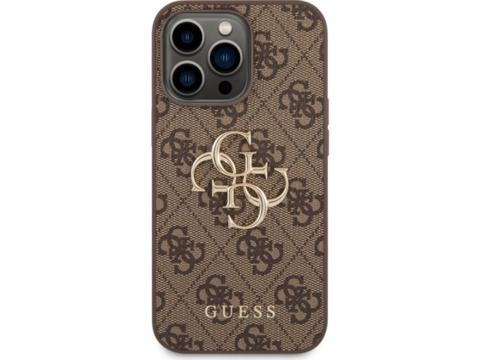 Ochranný kryt pro iPhone 14 Pro - Guess, 4G Logo Back Brown GUHCP14L4GMGBR
