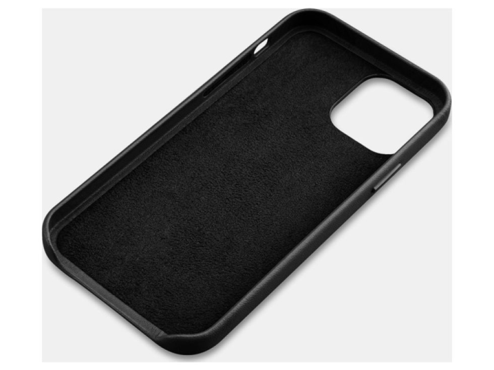 Kožený kryt na iPhone 12 mini - iCarer, Original Black 01.20.RIX1205-BK