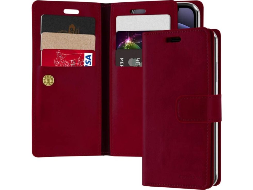 Knížkové pouzdro na iPhone 12 mini - Mercury, Mansoor Diary Wine