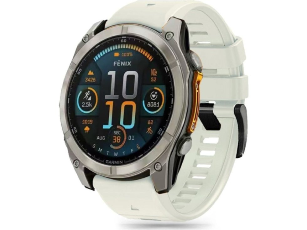 Řemínek pro Garmin Fenix 5 / 6 / 6 PRO / 7 / 8 (47mm) / E - Tech-Protect, Silicone Line Titanium