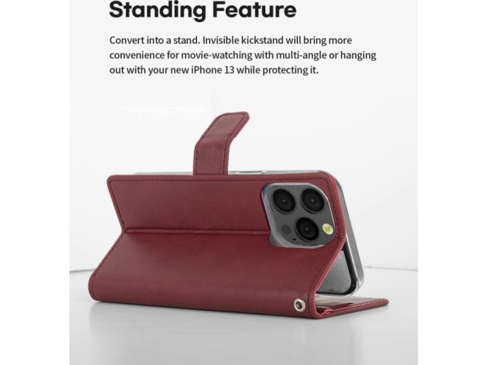 Ochranné pouzdro pro iPhone 13 Pro MAX - Mercury, Bluemoon Diary Wine