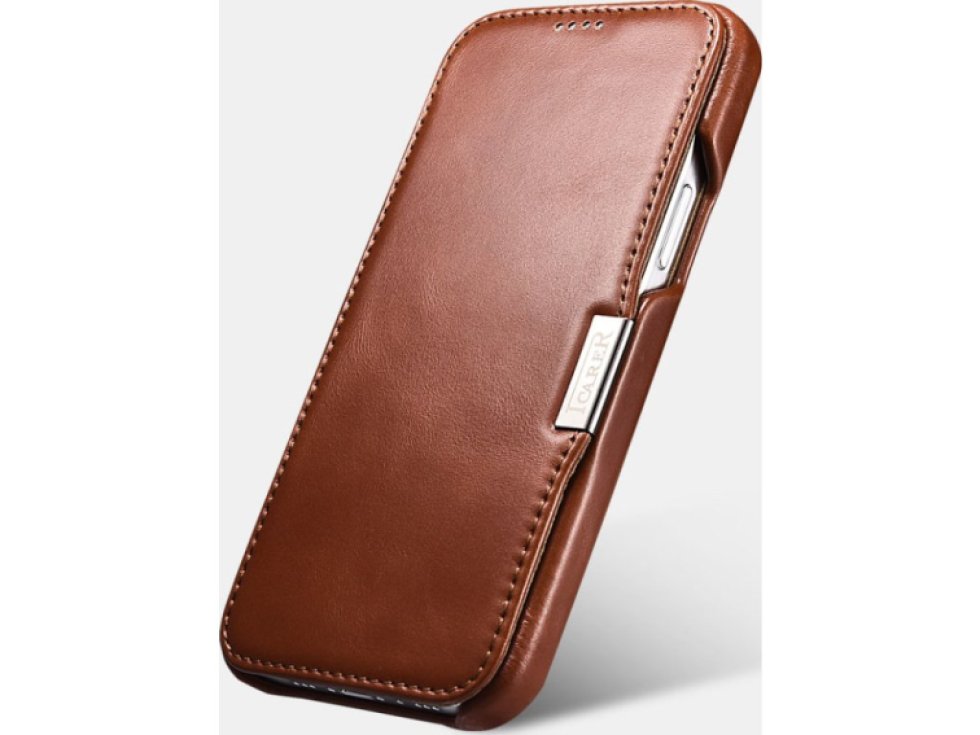 Knížkové pouzdro pro iPhone 12 mini - iCarer, Vintage Brown 01.20.RIX1209-BN