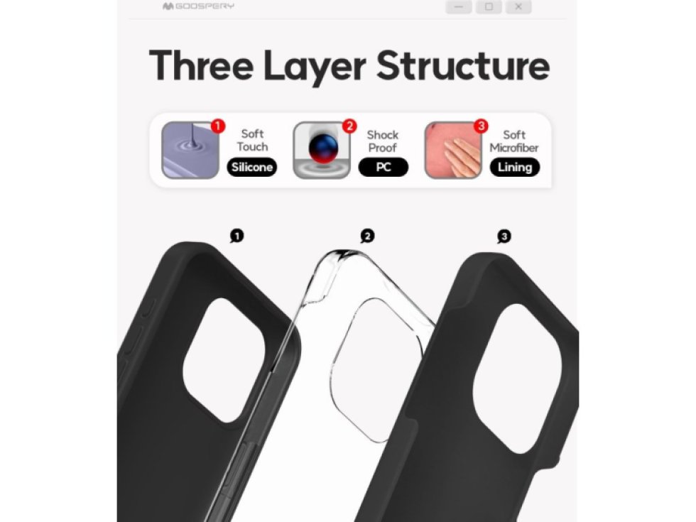 Ochranný kryt na iPhone 15 Pro - Mercury, Silicone Black