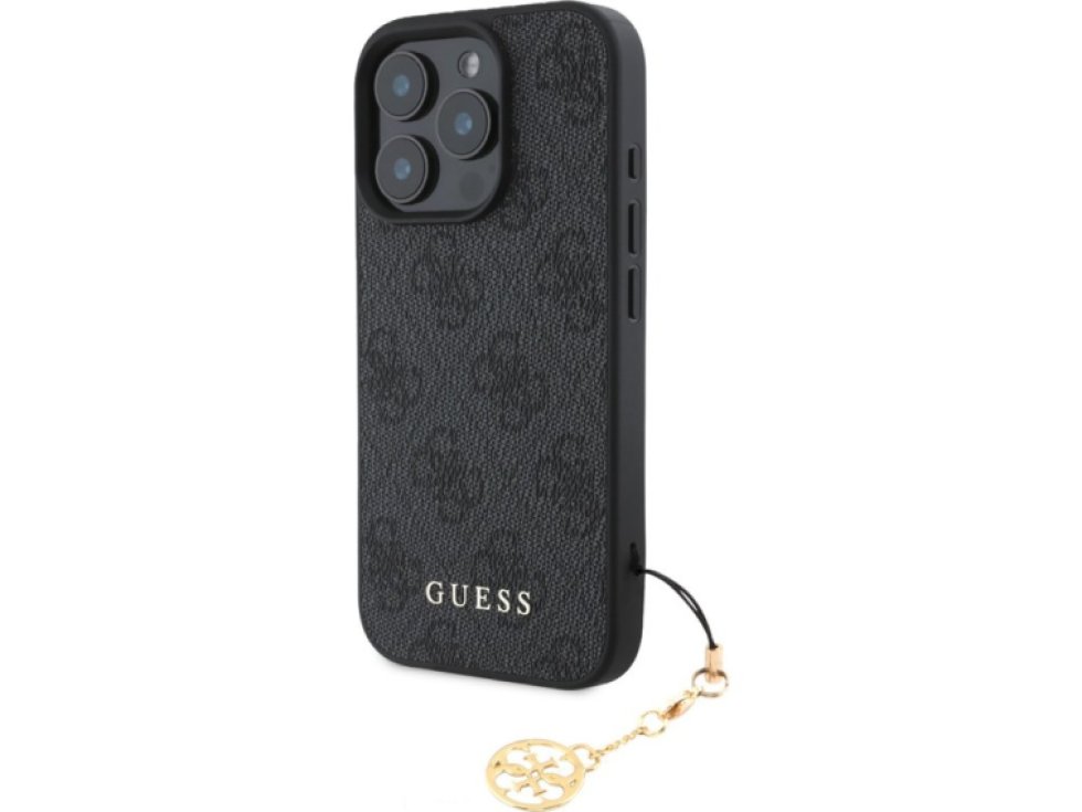Ochranný kryt na iPhone 16 Pro MAX - Guess, 4G Charm Gray GUHCP16XGF4GCK