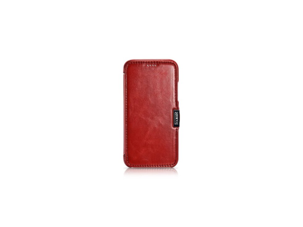 Knížkové pouzdro pro iPhone XS / X - iCarer, Vintage Red 01.15.RIX15-RD