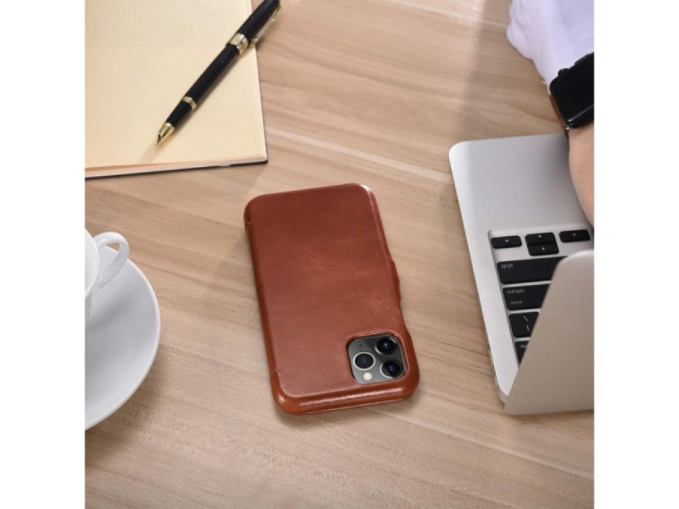 Knížkové pouzdro pro iPhone 11 Pro - iCarer, Vintage Brown 01.19.RIX1107-BN