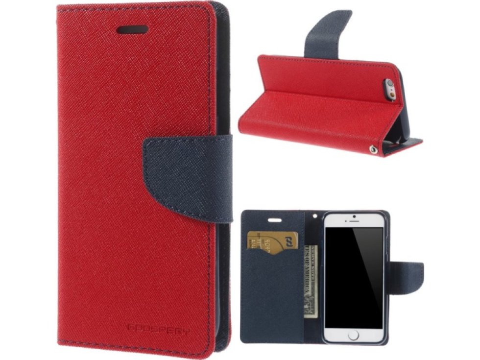 Pouzdro / kryt pro Apple iPhone 6 / 6S - Mercury, Fancy Diary Red/Navy