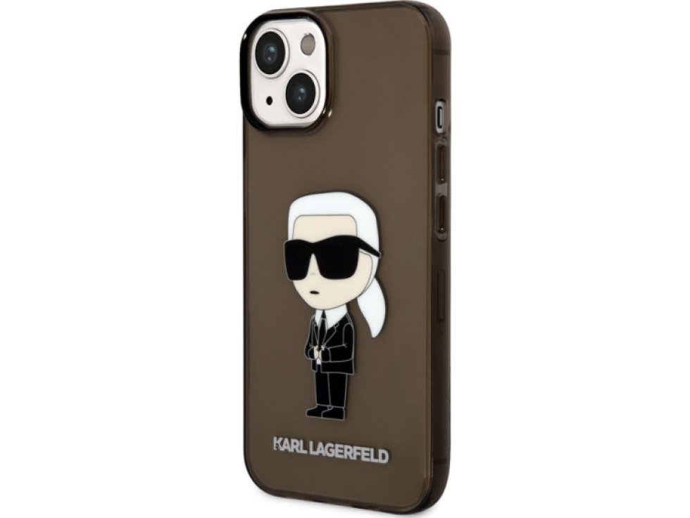 Ochranný kryt pro iPhone 14 PLUS - Karl Lagerfeld, IML Ikonik NFT Black KLHCP14MHNIKTCK
