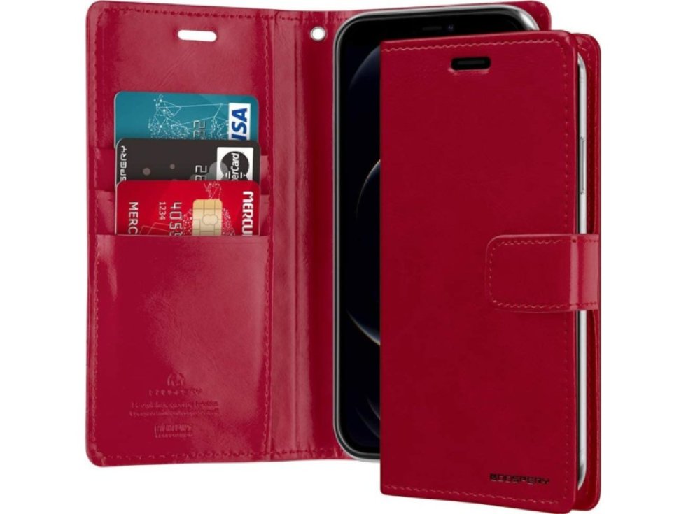 Knížkové pouzdro na iPhone 12 Pro MAX - Mercury, Bluemoon Diary Wine