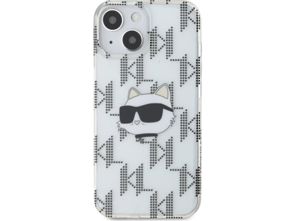 Ochranný kryt na iPhone 15 - Karl Lagerfeld, IML Electroplated Choupette Head Transparent KLHCP15SHKLPCHT