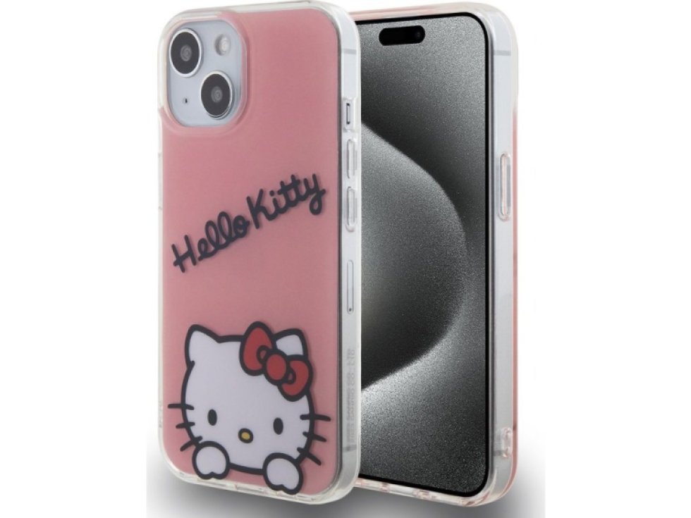 Ochranný kryt na iPhone 15 - Hello Kitty, IML Daydreaming Logo Pink HKHCP15SHKDSP