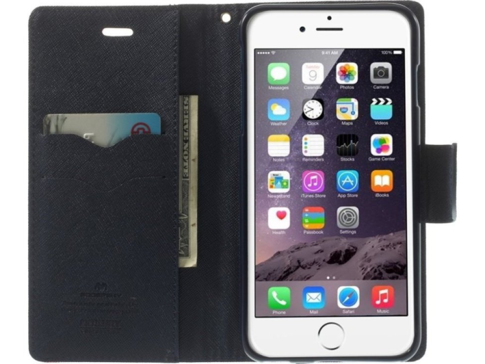Pouzdro / kryt pro Apple iPhone 6 Plus / 6S Plus - Mercury, Fancy Diary HOTPINK/NAVY