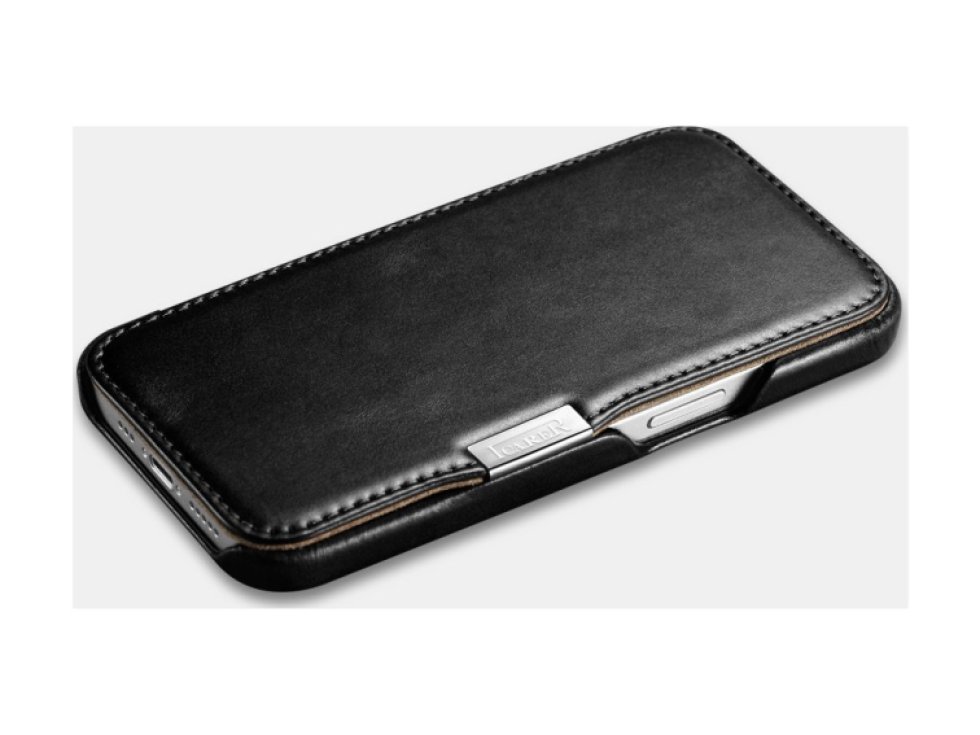 Knížkové pouzdro pro iPhone 13 - iCarer, Vintage Black 01.21.RIX1306-BK