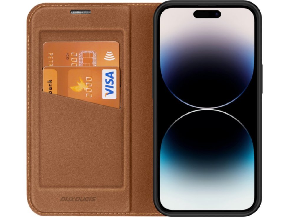 Knížkové pouzdro pro iPhone 14 Pro MAX - DuxDucis, SkinX2 Brown