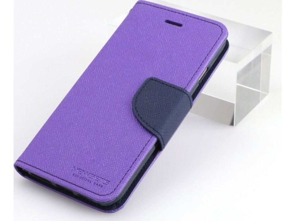 Pouzdro / kryt pro iPhone 7 Plus / 8 Plus - Mercury, Fancy Diary PURPLE/NAVY