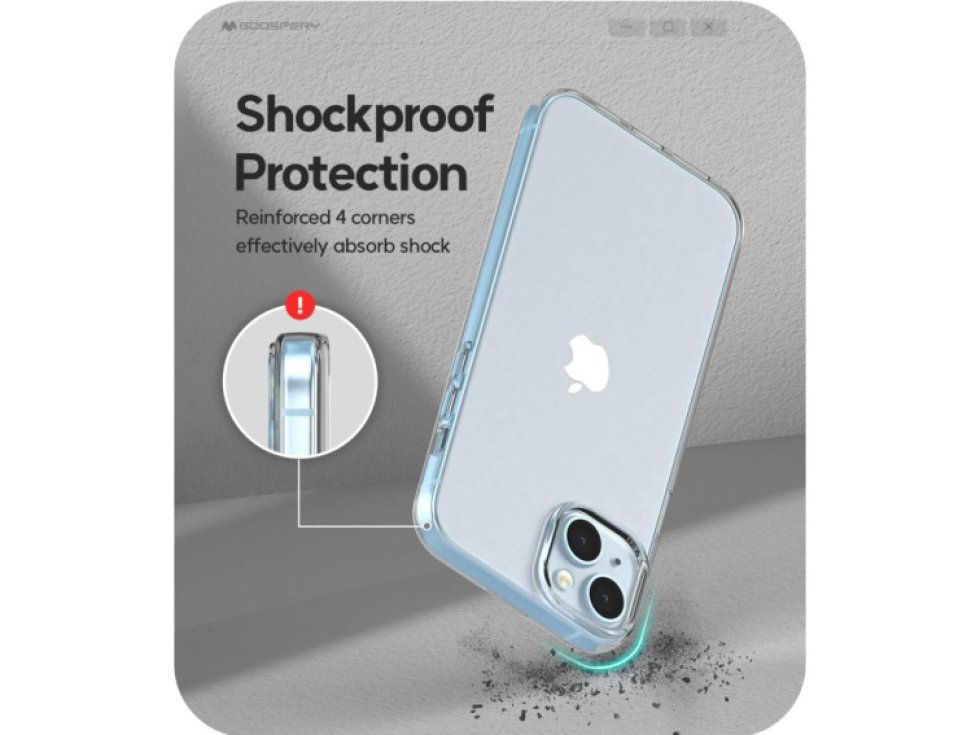 Ochranný kryt na iPhone 15 PLUS - Mercury, Jelly Transparent