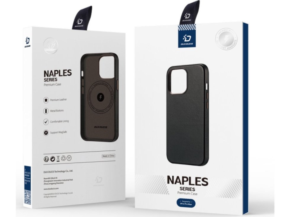 Kožený kryt na iPhone 14 Pro MAX - DuxDucis, Naples with MagSafe Coffee