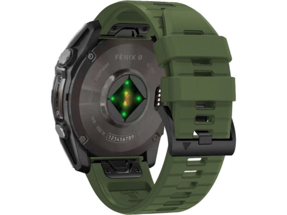 Řemínek pro Garmin Fenix 5X / 5X PLUS / 6X / 6X PRO / 7X / 8 (51mm) - Tech-Protect, Silicone Line Military Green