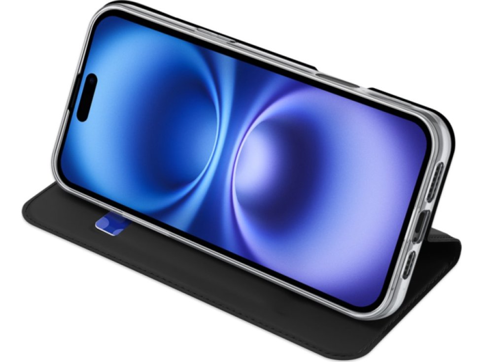 Knížkové pouzdro na iPhone 16 PLUS - DuxDucis, SkinPro Black