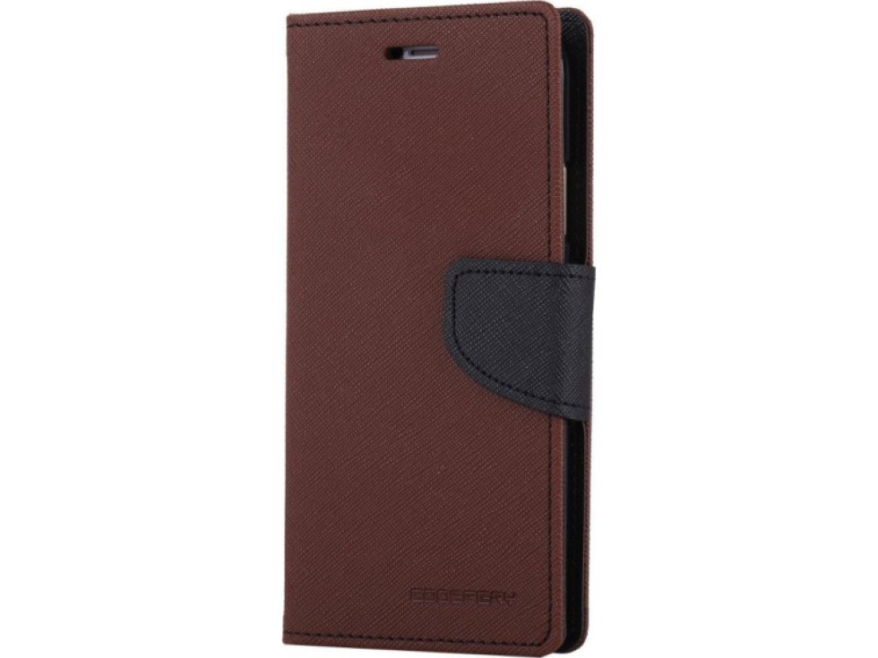 Pouzdro / kryt pro iPhone XS / X - Mercury, Fancy Diary BROWN/BLACK