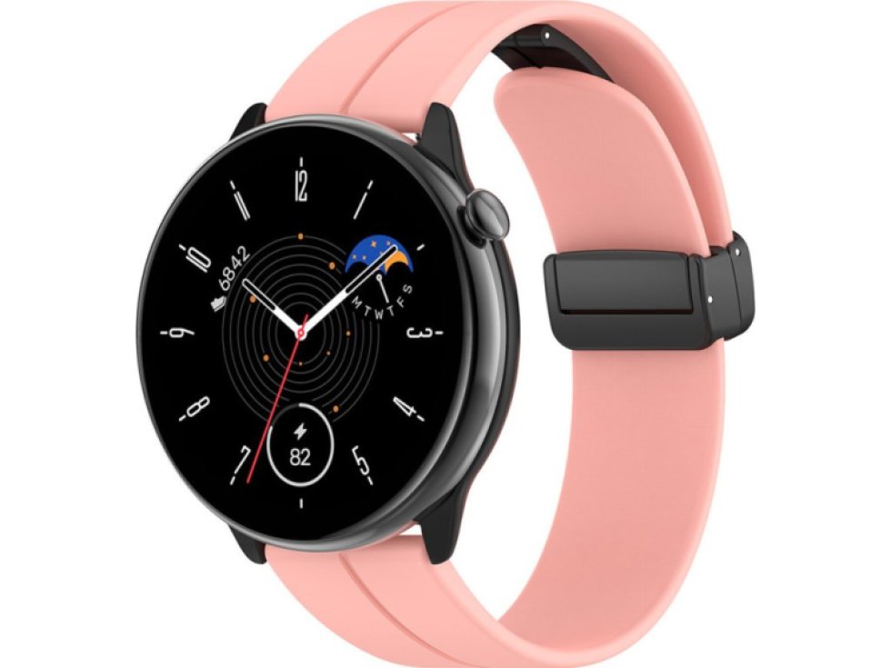 Jednobarevný řemínek s přezkou pro chytré hodinky - Pink