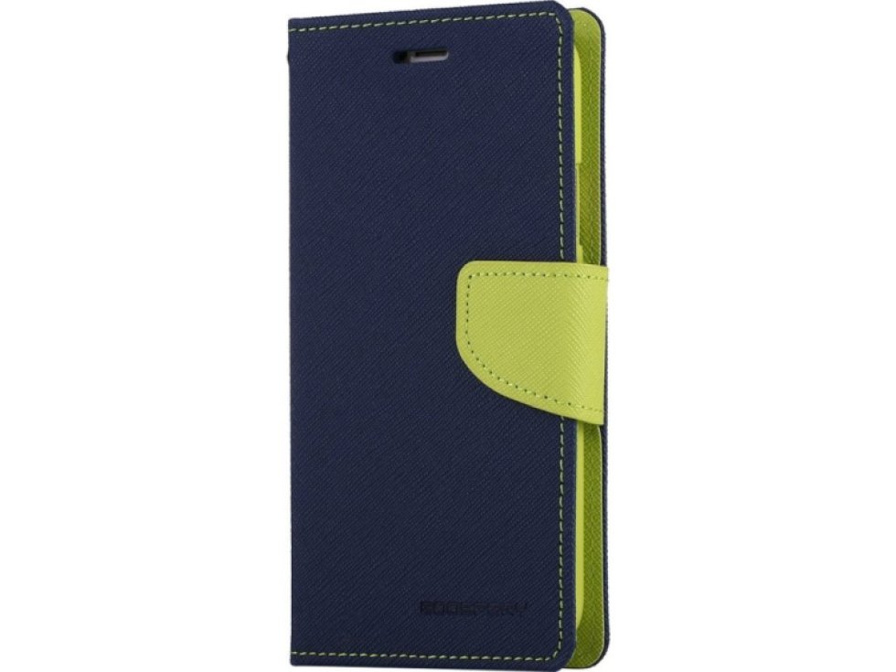 Pouzdro / kryt pro iPhone XS / X - Mercury, Fancy Diary NAVY/LIME