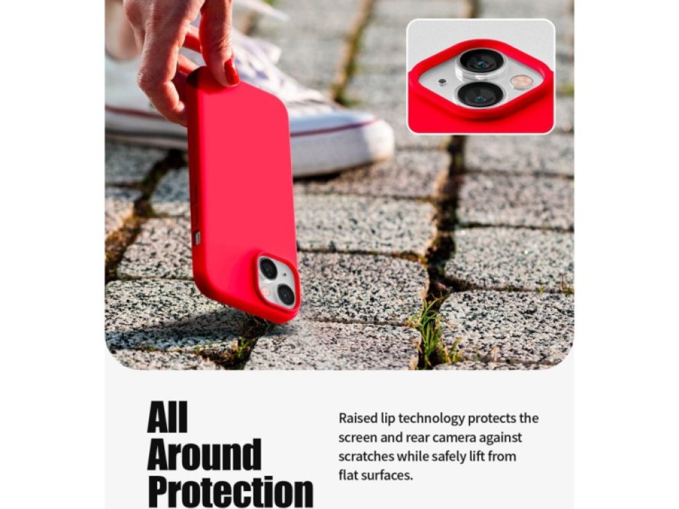 Ochranný kryt pro iPhone 14 - Mercury, Silicone Red