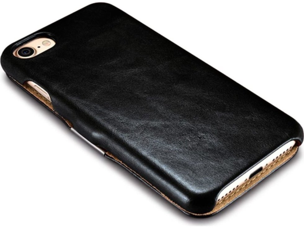 Knížkové pouzdro pro iPhone 7 / 8 / SE (2020/2022) - iCarer, Vintage Black 01.03.RI702-BK