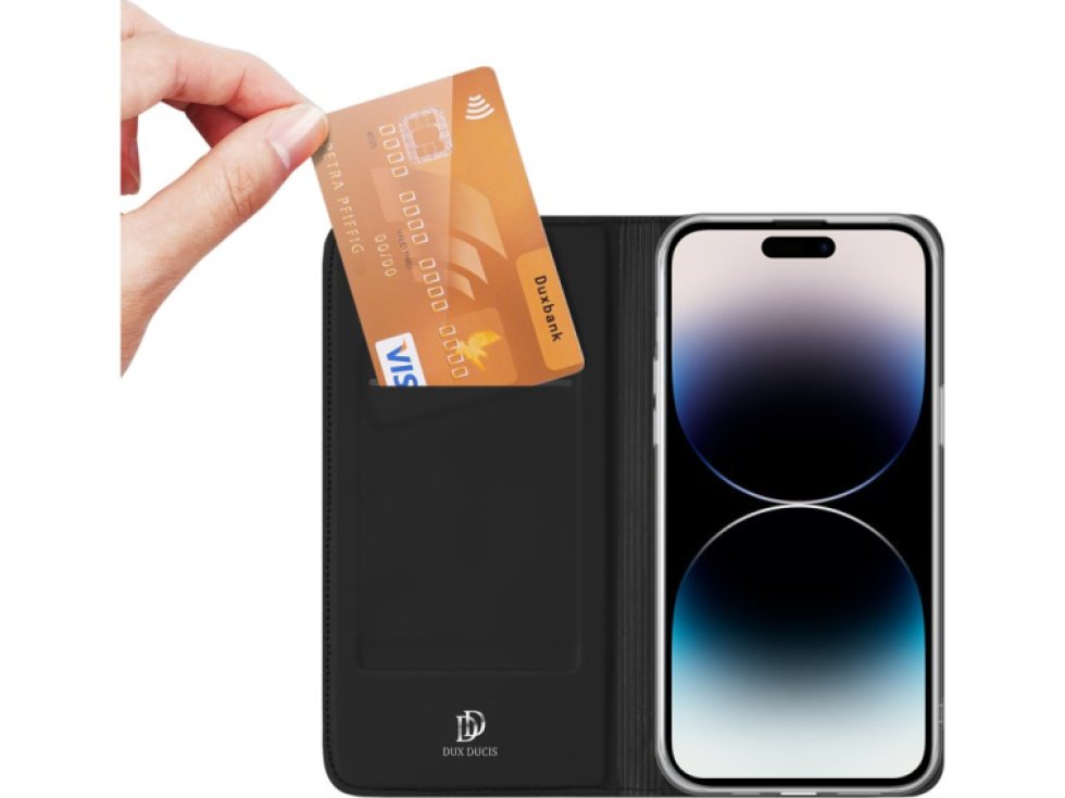 Knížkové pouzdro pro iPhone 14 Pro - DuxDucis, SkinPro Black