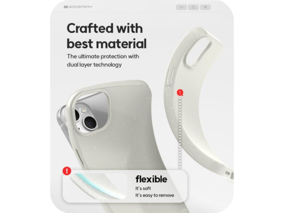 Ochranný kryt na iPhone 15 PLUS - Mercury, Jelly White