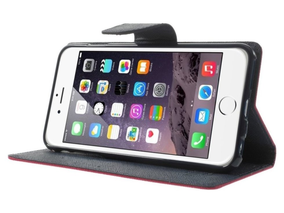 Pouzdro / kryt pro Apple iPhone 6 Plus / 6S Plus - Mercury, Fancy Diary HOTPINK/NAVY