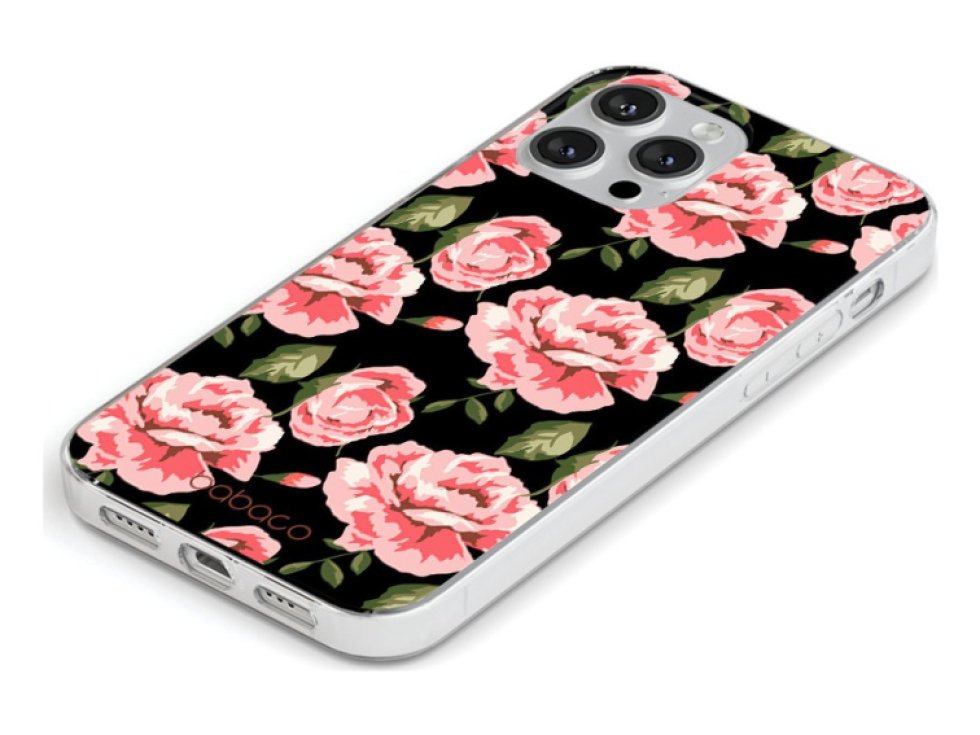 Ochranný kryt pro iPhone 12 Pro MAX - Babaco, Flowers 013 Black BPCFLOW7529